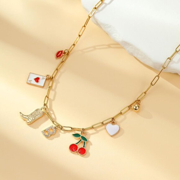 Elegant Initial Necklace with Western Charms – Perfect for Boho Style Lovers - Picture 3 of 9